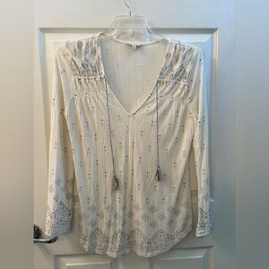 Lucky Brand Long Sleeve Peasant Boho Women’s Blouse Size Large